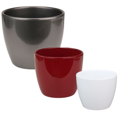 Sylt Blumentopf Keramik gl&auml;nzend