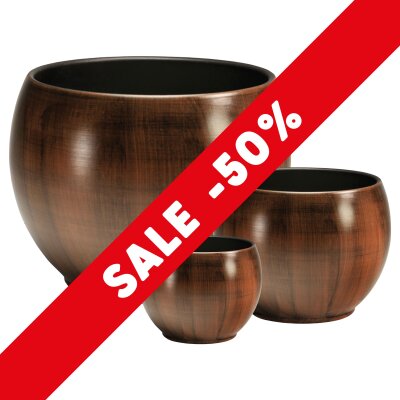 Bali Blumentopf Keramik Holzdekor