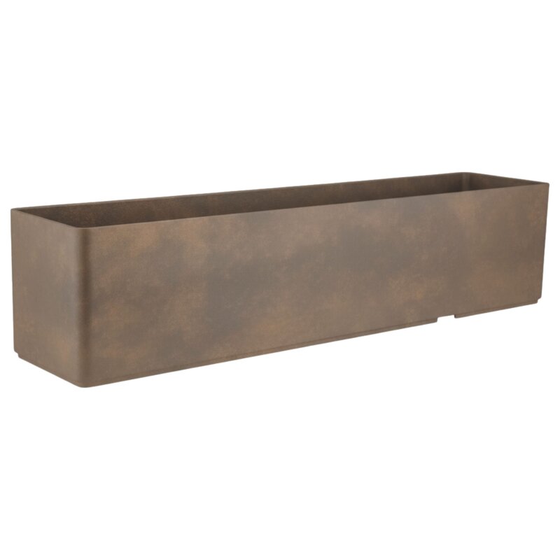 Sauerland Pflanzgef&auml;&szlig; rechteckig 100X22, Glatt matt Edelrost-Optik