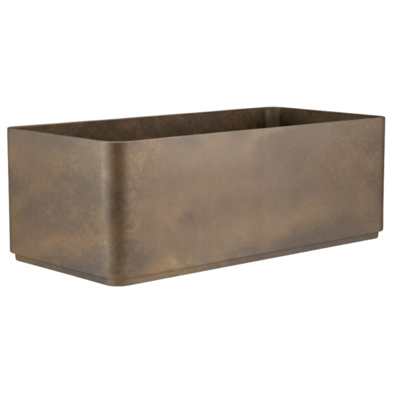 Sauerland Pflanzgef&auml;&szlig; rechteckig 70X35, Glatt matt Edelrost-Optik