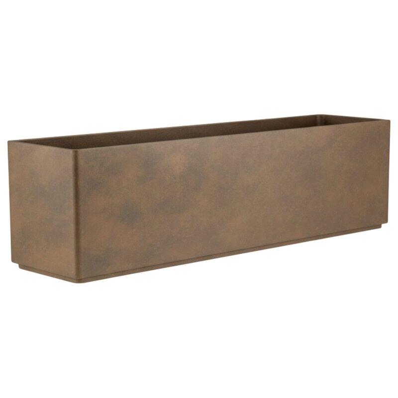 Sauerland Pflanzgef&auml;&szlig; rechteckig 80X20, Glatt matt Edelrost-Optik