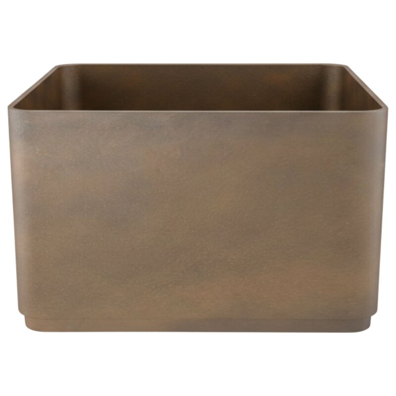 Sauerland Pflanzgef&auml;&szlig; quadratisch 40, Glatt matt Edelrost-Optik
