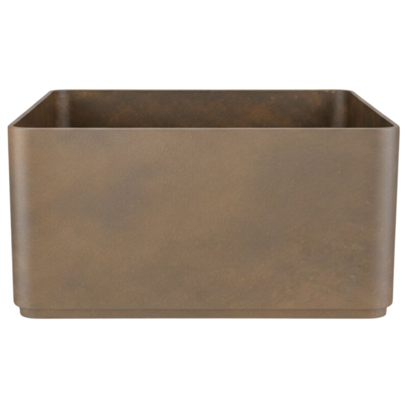 Sauerland Pflanzgef&auml;&szlig; quadratisch 50, Glatt matt Edelrost-Optik