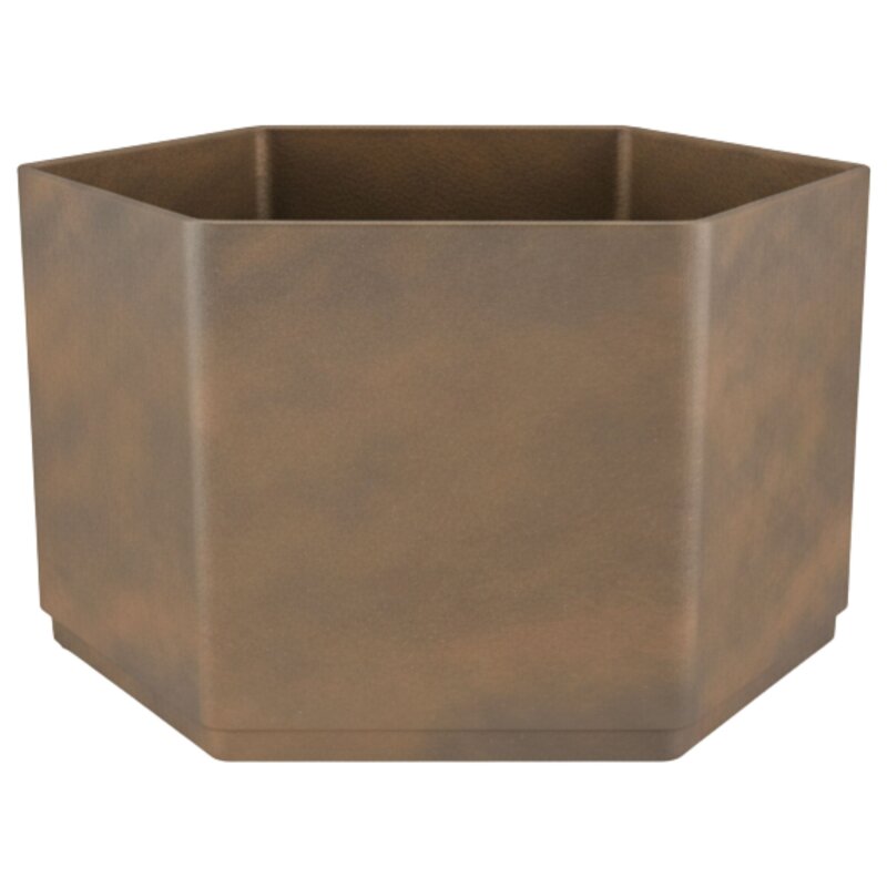 Sauerland Pflanzgef&auml;&szlig; sechseckig 40, Glatt matt Edelrost-Optik