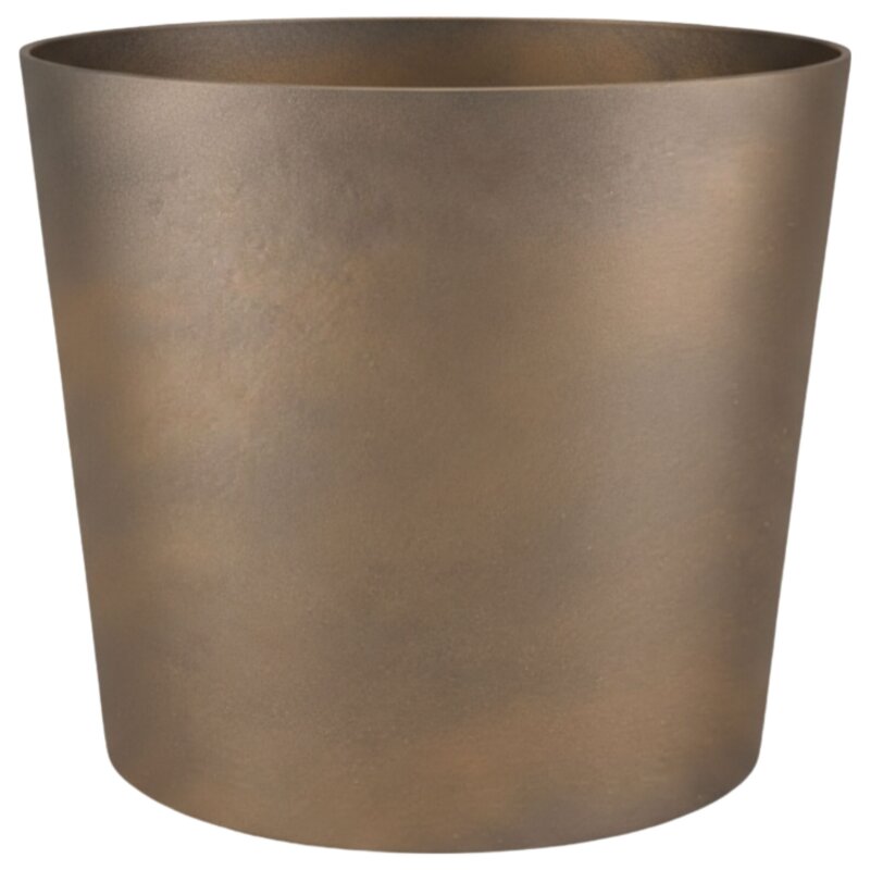 Flori Duo Pflanzgef&auml;&szlig; rund 42, Glatt matt Edelrost-Optik