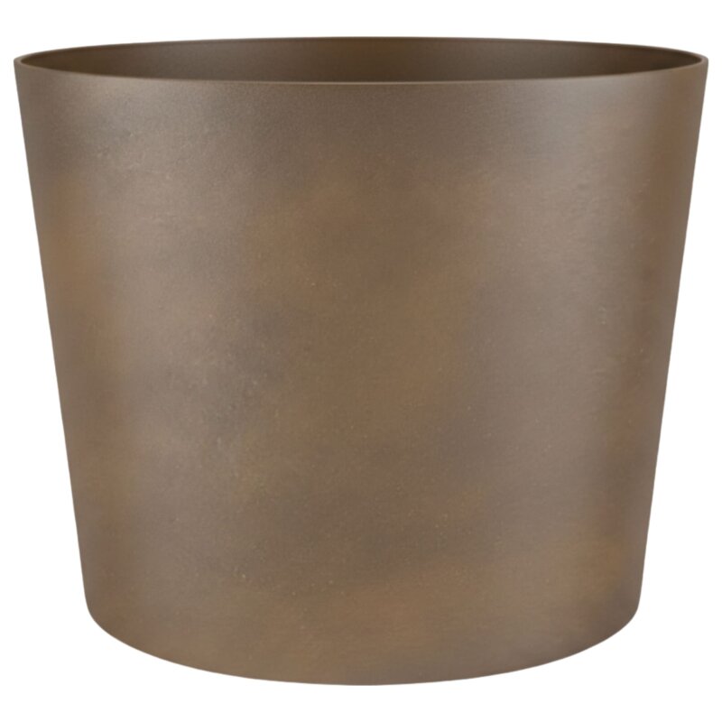 Flori Duo Pflanzgef&auml;&szlig; rund konisch 50, Glatt matt Edelrost-Optik