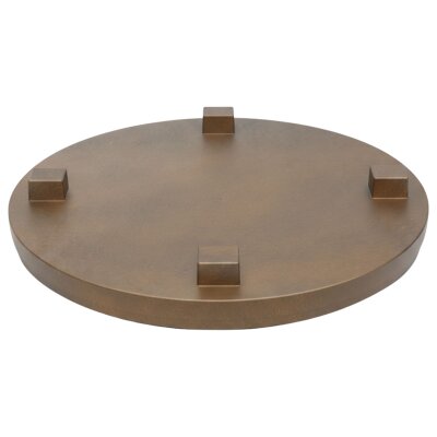 Flori Duo Scheibe rund, Glatt matt Edelrost-Optik