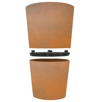 Flori Duo Scheibe rund, Glatt matt Cortenstahl-Optik